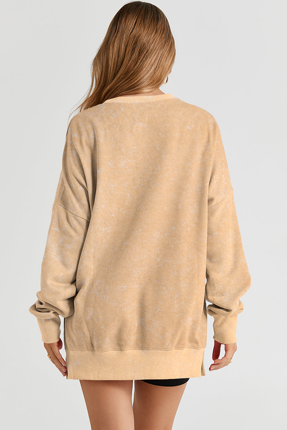 Pink Drop Shoulder Ribbed Trim Oversized Sweatshirt