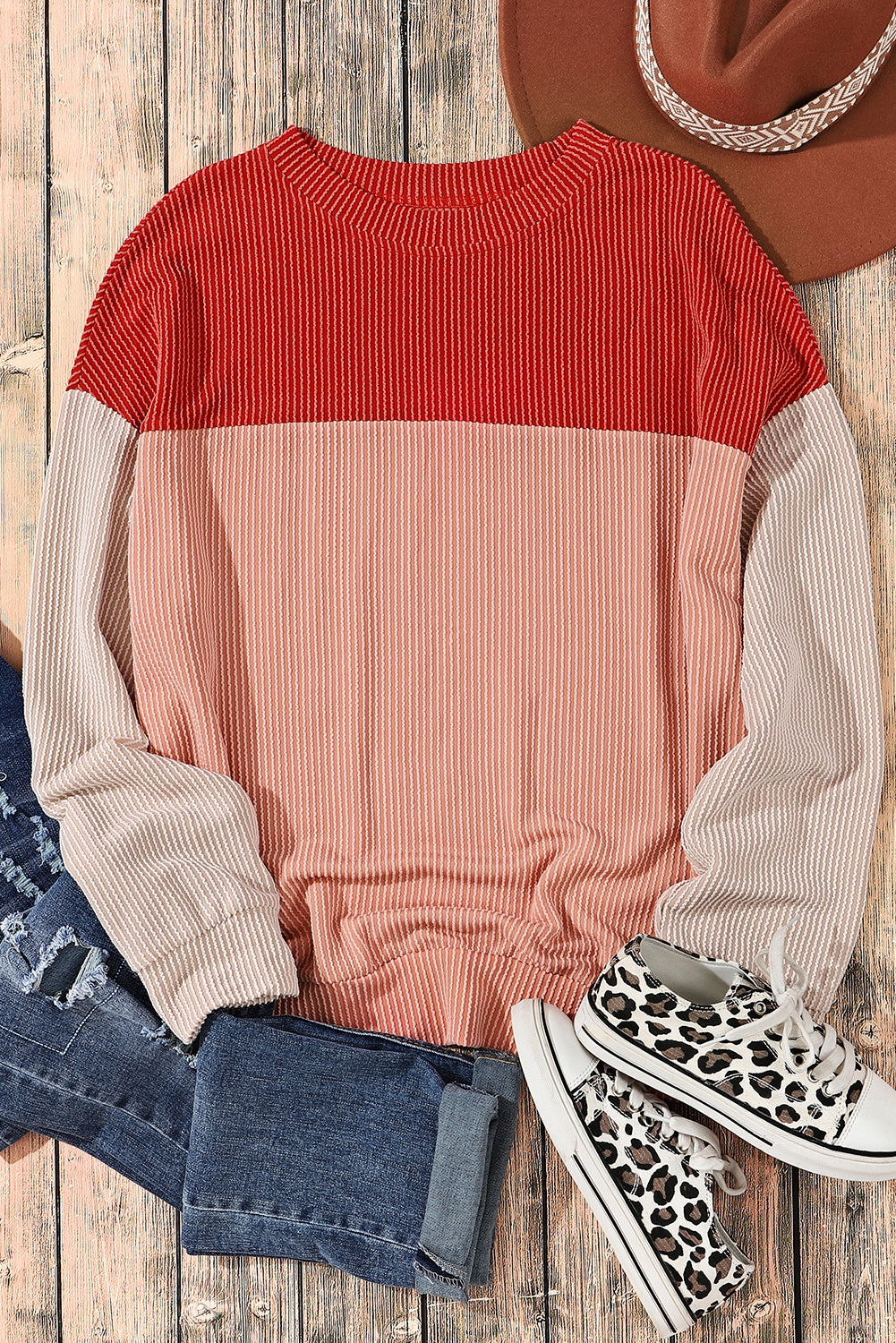 Blue Hollow-out Ribbed Hoodie Pants Casual 2pcs Outfit